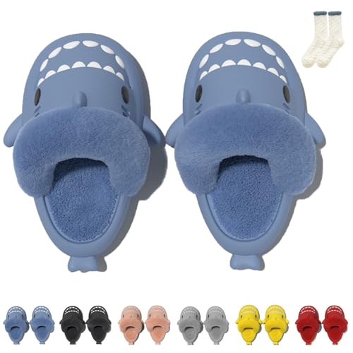 Jfxgjuv Sharklas Polares, Sharklas Originales Kids Polares, Detachable Soft-Soled Warm Non-Slip Slippers, Summer and Winter Shark Slides