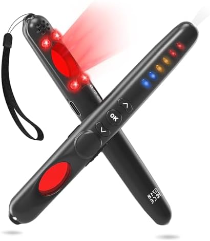 KONPCOIU Hidden Camera Detectors,Anti Spy Detector, Hidden Devices Scanner,Privacy Protector,Magnetic/RF Signal/Bug/Listening Device/GPS Tracker,Infrared Cam Finder for Phone Hotel,Room,Office,Travel