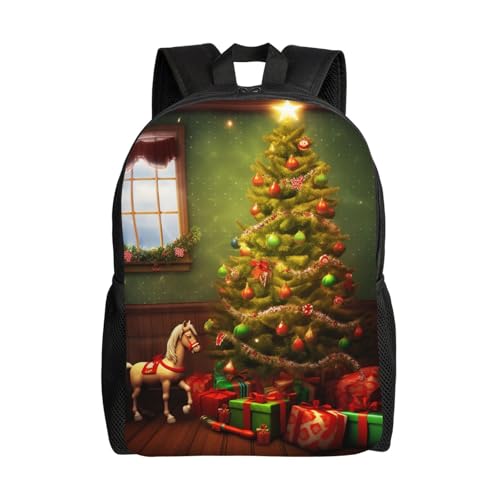 Travel Backpack for Women Men Waterproof Carry On Backpack Christmas Tree 15.6inch LaptopBackpack, Black, One Size, Laptop Backpack