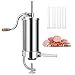 Produktbild GOPLUS Wurstfüller aus Edelstahl, Wurstfüllmaschine Wurstmaschine Manuell, Wurstpress mit 4 verschiedene Füllrohre, Wurstspritze mit Befestigungsclip, Einfache Bedienung & leicht zu reinigen (3,6L)