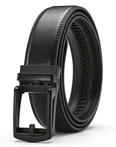 Andongnywell Mens Ratchet Belt Leather Dress Belt with Automatic Sliding Buckle Waist Cinch Waist band Waist Strap