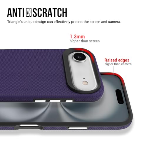 Image of NOXO Ultra-Hybrid Triangle Back Case Cover for iPhone 17 Air, | Shockproof Design | Camera Protection | Soft TPU & Rugged PC | Bumper Case Cover for iPhone 17 Air, (Deep Purple)