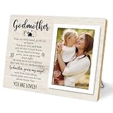 KLYTINK Godmother Gift Picture Frame, Godparents Appreciation Present, Baptism or Birthday Gift for Godmother, Mother’s Day Wooden Photo Frame-You Are Loved