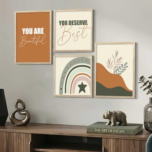 Image of kotart Modern Wall Art Framed Painting for Wall Decoration - Wall Paintings for Living Room, Bedroom - Wall Decor /Room Decor Set of 4 (Art 1, Small (10x13 or 10x10 inch))