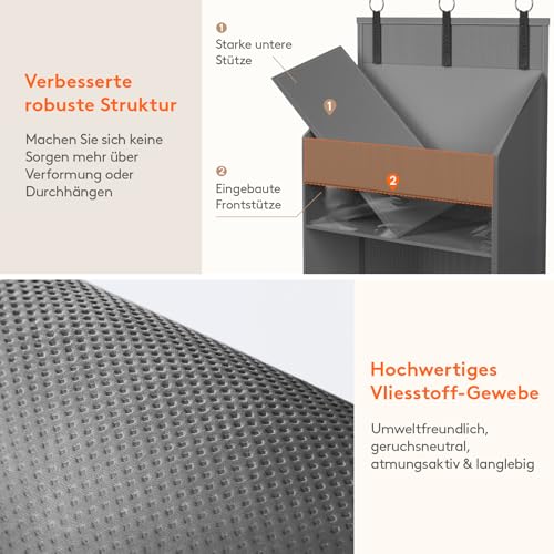 Lifewit Türorganizer Hängeorganizer, 5 Regal klar Fenster hängende Lagerung mit 4 Mesh Seitentaschen, Anti-Tilt 18kg Belastbar, Benutzt für Bad, Schlafzimmer, Küche, Wohnheim,Camper, 1 Packung, Grau