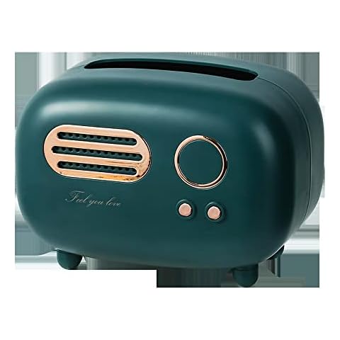 Radio Tissue Box Gift Living Room Household Drawer Box Vintage Tissue Box SmallGreen Cover