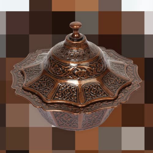 Alisveristime Coated Handmade Brass Sugar Chocolate Candy Bowl Serving Dish With Lid Sugar Container, Sugar Dish With Lid, Salt Bowl, Salt Container, Sugar Holder For Coffee Bar (Copper) #TOP6