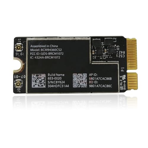 BCM94360CS2 WiFi Bluetooth Airport Wireless Card 661-7465, 661-7481, 653-0023 Replacement for MacBook Air 11