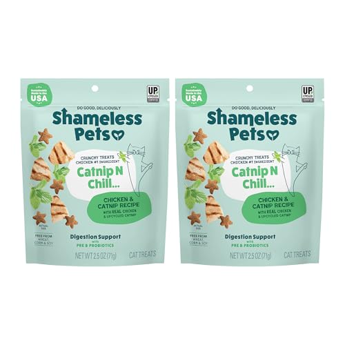 Shameless Pets Digestive Health Catnip Chicken Crunchy Cat Treats