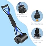 DALAETUS Pet Pooper Scooper Set, 17.7 inch Long Handle Portable Foldable Dog Dirt Scoop with Waste Bag for Outdoor/Indoor Cat Dog Animal Waste Grass Gravel Sand, Blue - Image 4