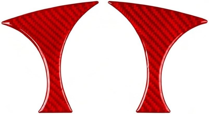 Real Carbon Fiber Interior & Exterior Decoration Cover Self-Adhesive Sticker Trim Compatible with Chrysler 200 2011-2014 (Red Real Carbon Fiber, Instrument Cluster Stickers (2pc))