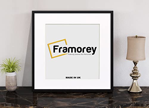 FRAMOREY Square Size Thin Matt Photo, Handmade Flat Thin Picture Frame, 8x8" Size Black Picture Frame With 6x6" Size White Mount, Photo Print Frames