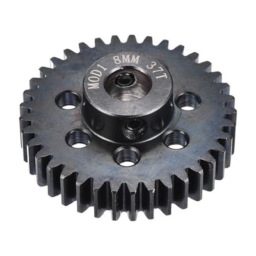 Image of sourcing map 1M 37T 40 Chrome Steel Motor Pinion Gears, 1.54" x 1.5" RC Motor Gears Fits 8mm Shaft Bore for RC Vehicles Truck Drift Remote Control Car Off-Road Crawler Parts, Black