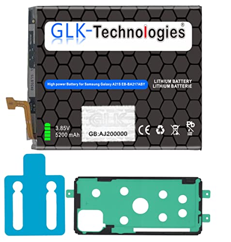 High Power Ersatzakku kompatibel mit Samsung Galaxy A21s (A217F) EB-BA217ABY GLK-Technologies Battery accu 5200mAh Akku inkl. 2X Klebebandsätze NUE