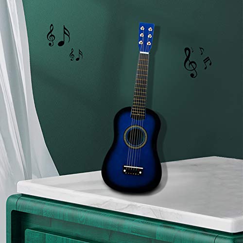 Mini guitare acoustique en bois 6 cordes Bleu 58,4 cm - Les Beatles, Paul McCartney, John Lennon, RIngo Starr, George Harrison Mini guitare acoustique en bois 6 cordes Bleu 58,4 cm – Image 7