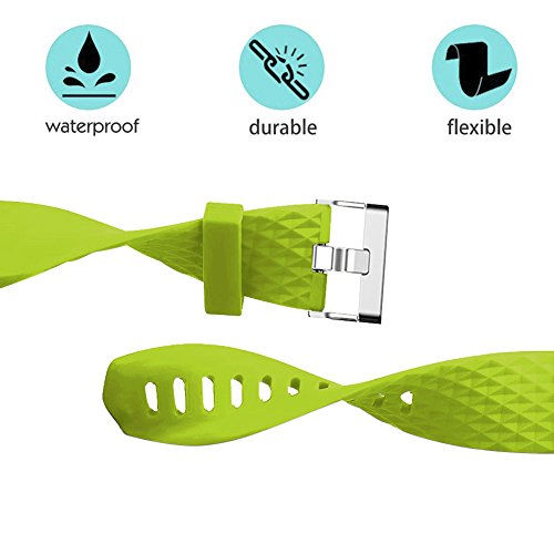 POY Replacement Bands Compatible for Fitbit Charge 2, Special Edition Adjustable Sport Wristbands, Large Yellow Green