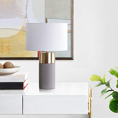 Safavieh Lighting Collection Oliver Modern Contemporary Farmhouse Grey Concrete/ Gold Bedroom Living Room Home Office Desk Nightstand Table Lamp Set Of 2 (Led Bulbs Included) #TOP6