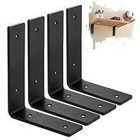 WELDUN 6 Pack Floating Shelf Brackets 10 Cm, Heavy Duty Shelf Brackets - View #8
