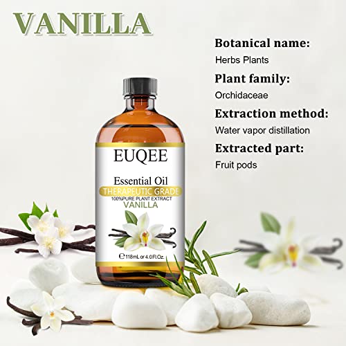 Vanilla Essential Oil 118 Ml Essential Oil(4 Oz/118 Ml) Therapeutic Grade Essential Oil-With Glass Dropper,Perfect For Diffusers #TOP2