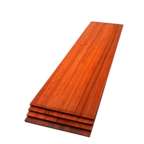 The Hardwood Edge Padauk Hardwood Planks - 4-Pack Padauk Unfinished