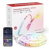 SwitchBot RGBIC LEDテープライト アレクサ Matter対応 - スイッチボット 間接照明 RGB ライト 1600万色 高輝度 電球色 昼白色 昼光色 マルチカラー 無段階 調光調色 Wi-Fi Bluetoothに対応 5m 切断可能 PUコーティング Alexa Google Home Siriに対応