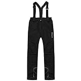 PHIBEE Girls' Waterproof Windproof Breathable Polyester Snow Ski Pants Black 6x