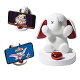 Waowumar Cute Phone Stand for Desk Resin Elephant Figurines Phone Holder White and Red Statue Kawaii
