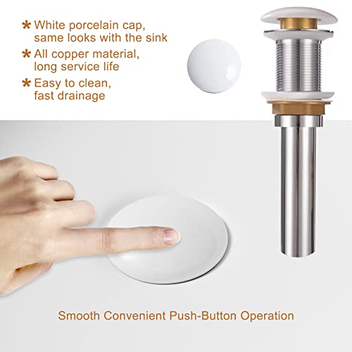 Davivy 18.7''X 17.2'' Rectangle Vessel Sink With Pop Up Drain,Bathroom Vessel Sinks,Bathroom Sinks Above Counter,White Vessel Sink,Counter Top Sink,Ceramic Vessel Sink For Bathroom #TOP3