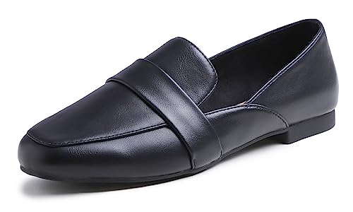 Image of FEVERSOLE Women's Fashion Dress Comfort Low Heel Office Penny Loafer Flats