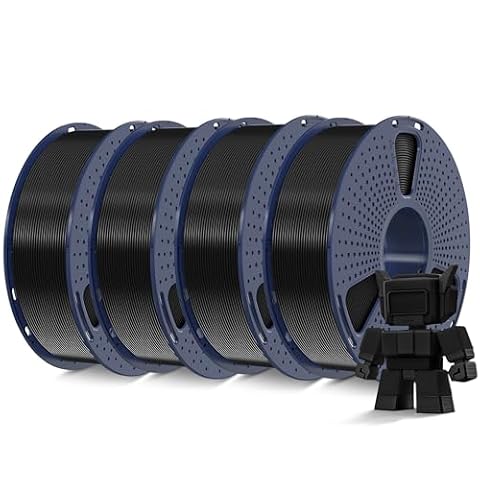 SUNLU 4KG High Speed PLA Filament 1.75mm, 1KG/Spool, 4 Packs, 4 x Black