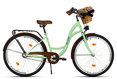 Milord. 26 inch 3 versnellingen mintgroen comfort fiets met mand en rugdrager, Nederlandse fiets, damesfiets, stadsfiets… - Afbeelding 3