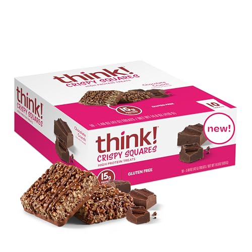 Think! High Protein Crispy Squares Chocolate Crunch Treat (10 Pack)