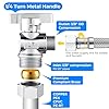 2 Pack Complete Toilet Valve Kit, Includes 1/2'' Nom Inlet x 3/8'' OD Compression Outlet Angle Shut Off, 3/8" COMP x 7/8" BC Toilet Water Supply Line, Escutcheon Plate, Sealing Tape (12 Inch) #2