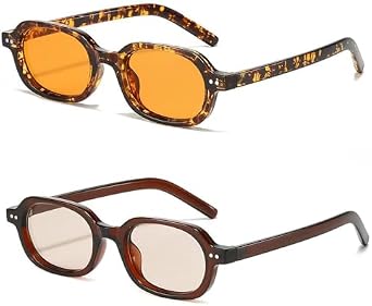 Trendy Rectangle Polarized Sunglasses Womens Mens, Small Retro Fashion Thin Square Sunnies,Trendy Aviator Sunglasses