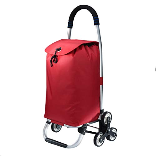 BTZHY Trolley Trolleys,Folding Shopping Cart Stair Climbing Shopping Trolley with 6 Wheels Lightweight Aluminum Alloy Waterproof Cloth,Laundry,Travel,Grocery