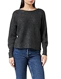 ONLY Damen Lockerer Strickpullover | Knitted Basic Stretch Sweater | Langarm Rundhals Shirt ONLDANIELLA, Farben:Dunkelgrau, Größe:XS