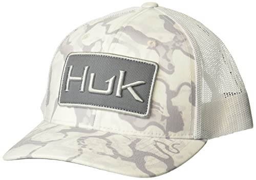 Huk Unisex Kid's Standard Trucker, Anti-Glare Snapback Fishing Hat, Inside Reef-Harbor Mist, One Size #TOP14