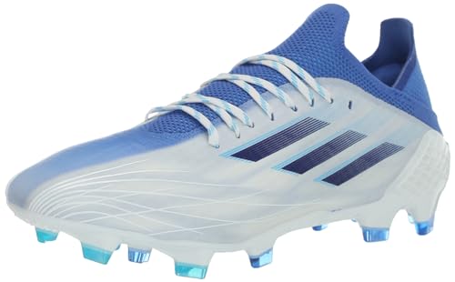adidas mens X Speedflow.1 Firm Ground Cleats Soccer, White-legacy Indigo-sky Rush, 5