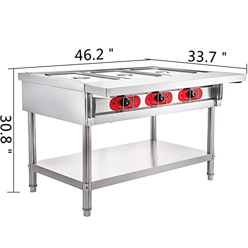 Vevor COMMERCIAL ELECTRIC FOOD WARMER 3 POT Steam Table Food Warmer 18 Quart/Pan thumb #7