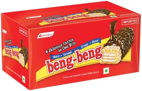 beng -beng - Chocolate Caramel Wafer Crispy Bar|4 Delicious Layers In 1 Bite - 625Gm|25Gm X Pack of 25 (pack of 1)