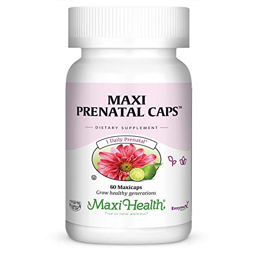 Maxi Health Prenatal Caps Multivitamins with Biotin and Iron One a Day, 60 Count