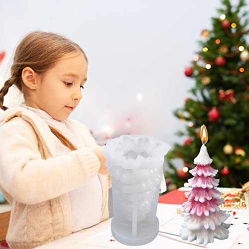 Cenbee 3Pcs Christmas Tree Candle Molds 3D Diy Silicone Candle Mold Resin Casting Mold Xmas Pine Tree Soap Mold For Chocolate Cake Decoration Festival Home Decoration (Zy-1) #TOP5