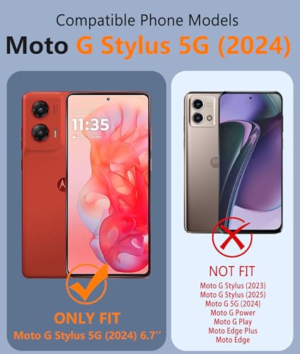 Image of FNTCASE for Motorola Moto-G Stylus-5G-2024 Case: Magnetic Military Grade Drop Protection Anti Yellowing Cell Phone Cover - Rugged Shockproof Transparent Cases(Clear)
