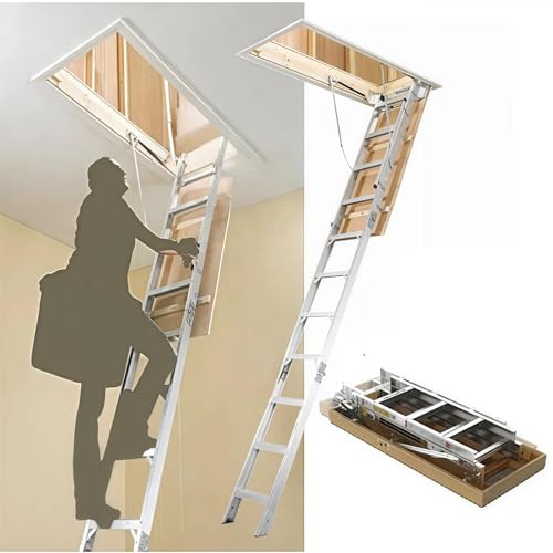 Foldable Attic Ladder for Easy Access to Lofts and Storage Spaces with 350lb Capacity