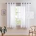 MIULEE 2 Unidades Cortinas Bordado Translucida de Dormitorio Moderno Ventana Visillos Rayas...