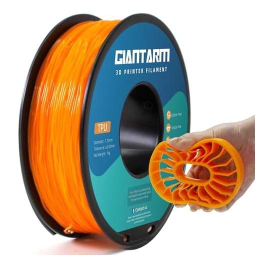 ⚡ GIANTARM TPU Filament 1.75mm 1Kg(2.2lbs), Orange Filament TPU, 95A Flexible 3D Printer Filament with High Elasticity, ±0.03mm Accuracy, Neatly Wound & Moistureproof, Non-Clogging,TPU Orange