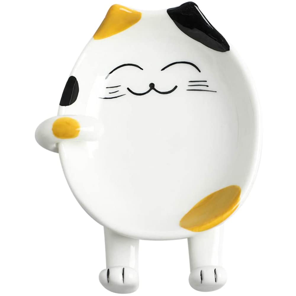 Ceramic Cat Spoon Rest for Kitchen Counter Multi-Functional Chopsticks Spoon Holder,Ceramic Utensil Holder -Essential Kitchen Gadgets & Accessories