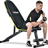 Teclor Weight Bench, Adjustable Strength Training Bench for Full Body Workout with Fast Folding, Inc