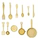 Cobee Miniatura casa delle bambole Set di pentole da cucina 11 pezzi Mini casa delle bambole Pentole e padelle 1:12 Utensili da cucina Modello Casa delle bambole Accessori da cucina Decorazione (Oro)