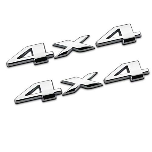 2Pcs(1Set) Auto Tuning 4X4 Logo 3D Decal Emblem Logo Sticker Nameplate Badge Compatible With Limited (Chrome) #TOP2